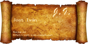 Jost Iván névjegykártya
